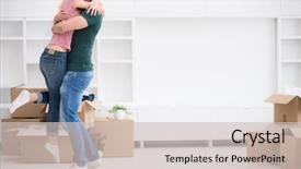  Presentation with moving forward - Theme having excited happy young couple looking background and a soft green colored foreground