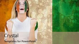  Presentation with coast - Colorful slide set enhanced with excited ivory coast fan backdrop and a coral colored foreground