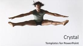  Presentation with ballet - Theme consisting of excited male ballet dancer background and a white colored foreground