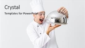  Presentation with cook chef - Cool new theme with excited man chef cook wearing backdrop and a white colored foreground
