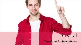  Presentation with great idea - Presentation enhanced with excited-man-pointing-a-great background and a red colored foreground