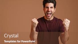  Presentation with masculine - Presentation design consisting of excited-masculine-man-screaming background and a tawny brown colored foreground