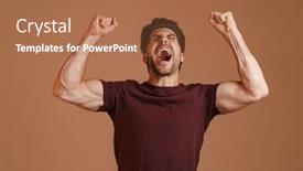  Presentation with masculine - Presentation theme featuring excited-masculine-man-screaming background and a coral colored foreground