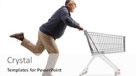  Presentation with running - Presentation featuring excited-mature-man-running background and a  colored foreground