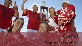  Presentation with trophy - Amazing presentation theme having excited players with cheerleader backdrop and a tawny brown colored foreground