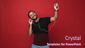  Presentation with music studio - PPT theme enhanced with excited-positive-indian-man background and a tawny brown colored foreground