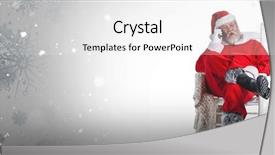  Presentation with santa - Beautiful presentation theme featuring excited santa claus talking backdrop and a white colored foreground