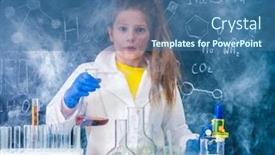  Presentation with fume - Beautiful theme featuring excited-schoolgirl-in-fume backdrop and a ocean colored foreground