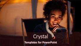  Presentation with glamping - Presentation enhanced with excited-smiling-african-woman background and a wine colored foreground