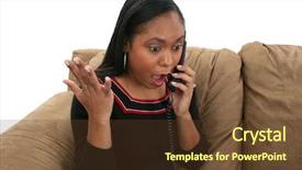  Presentation with woman in labor - Presentation featuring excited twenty something woman speaking background and a  colored foreground