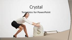  Presentation with woman in under wear - Beautiful theme featuring take bag with money backdrop and a white colored foreground