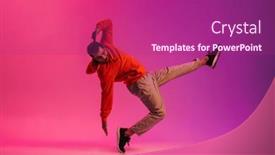  Presentation with neon - PPT theme consisting of excited-young-african-man-wearing background and a violet colored foreground