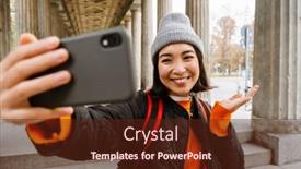  Presentation with old young - Slides enhanced with excited-young-asian-woman-tourist background and a  colored foreground