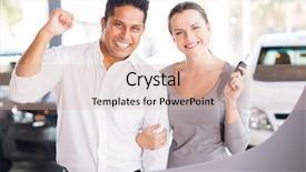  Presentation with dealership - PPT theme enhanced with excited young couple just bought background and a lemonade colored foreground