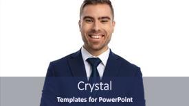  Presentation with navy blue - Cool new PPT theme with excited-young-man-in-elegant backdrop and a navy blue colored foreground