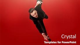  Presentation with superman - Cool new presentation theme with excited-young-man-is-flying backdrop and a crimson colored foreground