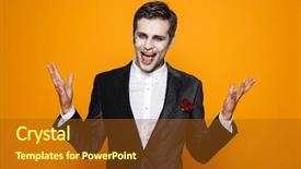  Presentation with zombie - Colorful slide set enhanced with excited zombie man wearing groom backdrop and a tawny brown colored foreground