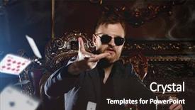  Presentation with roulette - PPT theme consisting of excitement in a casino gambling background and a wine colored foreground