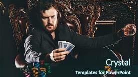  Presentation with brandy - PPT theme featuring excitement in a casino gambling background and a  colored foreground