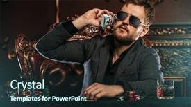  Presentation with playing cards - Amazing theme having excitement in a casino gambling backdrop and a wine colored foreground