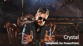  Presentation with roulette - Cool new slide deck with excitement in a casino gambling backdrop and a tawny brown colored foreground