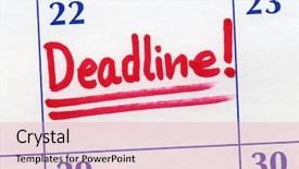  Presentation with tolerance day - Colorful slides enhanced with exclamation mark - deadline day written backdrop and a coral colored foreground