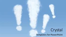  Presentation with sky - Slide deck enhanced with exclamation mark - signs on sky background and a light blue colored foreground
