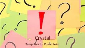  Presentation with question - Beautiful presentation featuring exclamation mark among question marks backdrop and a lemonade colored foreground