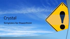  Presentation with road yellow - Cool new presentation design with exclamation mark warning on yellow backdrop and a teal colored foreground