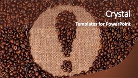  Presentation with ingredients brown sugar coffee beans - Slide set enhanced with exclamation point made of coffee background and a tawny brown colored foreground