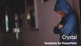  Presentation with alone - Cool new PPT theme with exclusive - boy standing alone by wall backdrop and a dark gray colored foreground