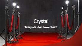  Presentation with red carpet - Amazing presentation design having exclusive - red carpet and rope barriers backdrop and a dark gray colored foreground