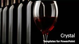  Presentation with bottles - Colorful slide deck enhanced with exclusive - red wine glass against bottles backdrop and a black colored foreground