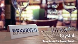  Presentation with table setting - Theme featuring exclusive - restaurant reserved table sign background and a coral colored foreground