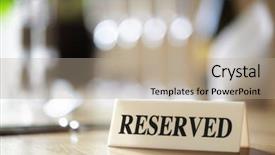  Presentation with table setting - Slide deck with exclusive - restaurant reserved table sign background and a mint green colored foreground