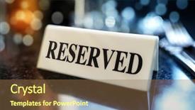  Presentation with table setting - Slide deck enhanced with exclusive - restaurant reserved table sign background and a tawny brown colored foreground
