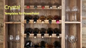  Presentation with bottles - Audience pleasing theme consisting of exclusive - shelving with wine bottles backdrop and a tawny brown colored foreground