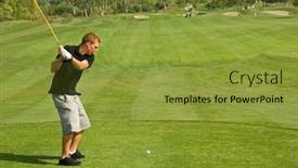  Presentation with golf - Amazing slides having exclusive golf resort and the players in action backdrop and a gold colored foreground