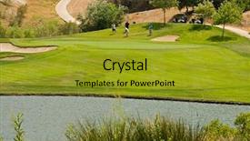  Presentation with golf - Slides consisting of exclusive golf resort and the players in action background and a gold colored foreground