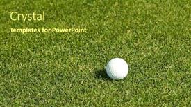  Presentation with golf - PPT theme with exclusive golf resort and the players in action background and a tawny brown colored foreground