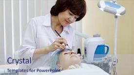  Presentation with beauty salon pedicured feet - Amazing PPT layouts having excretory - beautician in beauty salon makes backdrop and a  colored foreground