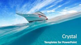  Presentation with outdoor activities - Presentation theme enhanced with excursion - small safari boat beautiful split background and a gray colored foreground