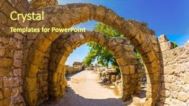  Presentation with ancient israel - Slides consisting of excursion to the archaeological park background and a tawny brown colored foreground