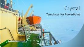  Presentation with icebreaker - Cool new theme with excursion-to-the-arctic-sea backdrop and a arctic colored foreground