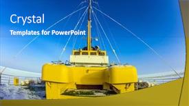  Presentation with icebreaker - Beautiful presentation design featuring excursion-to-the-arctic-sea backdrop and a teal colored foreground