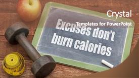  Presentation with barn wood - Presentation theme featuring excuses - excuse do not burn calories background and a tawny brown colored foreground