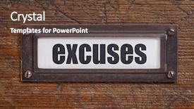  Presentation with cabinet - Presentation having excuses - file cabinet label bronze background and a  colored foreground