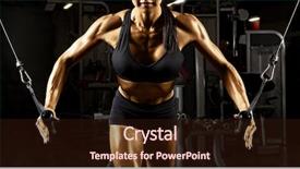  Presentation with golden woman - Beautiful theme featuring execution - fitness woman execute exercise backdrop and a wine colored foreground