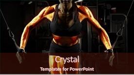  Presentation with golden woman - Colorful presentation theme enhanced with execution - fitness woman execute exercise backdrop and a wine colored foreground