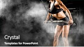  Presentation with co2 building - Beautiful PPT layouts featuring execution - muscular fit woman exercising building backdrop and a dark gray colored foreground